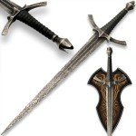 The Hobbit Morgul Dagger Blade Of The Nazgul | Stainless Steel Blade | Leather-Wrapped Grip | Solid Metal Hilt | Includes Wooden Wall Display | Certificate Of Authenticity