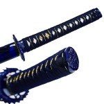 Kamaiwo-1045/1060 Clay Tempering high Carbon Steel Hademade Heat Tempered Full Handmade Hand Forged Japanese Katana Authentic ，Full Tang,Functional,Practical Blue
