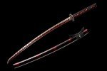 Traditional Heat/Clay Tempered Hand Forged | Real 1060/1095 T10 high Carbon Steel | Practical Authentic Japanese Samurai | Full Tang (Fans Red)