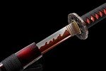 Traditional Heat/Clay Tempered Hand Forged | Real 1060/1095 T10 high Carbon Steel | Practical Authentic Japanese Samurai | Full Tang (Fans Red)