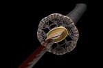 Traditional Heat/Clay Tempered Hand Forged | Real 1060/1095 T10 high Carbon Steel | Practical Authentic Japanese Samurai | Full Tang (Fans Red)