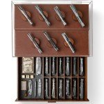 Holme & Hadfield Premium Knife Display Case for up to 30 Knives – Large Handcrafted Wooden Pocket Knife Organizer for Collections – Birthday Gift for EDC Collectors – Luxury Built to Last