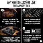 Holme & Hadfield Premium Knife Display Case for up to 30 Knives – Large Handcrafted Wooden Pocket Knife Organizer for Collections – Birthday Gift for EDC Collectors – Luxury Built to Last