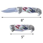Patriotic Bald Eagle Folding Pocket Knife, 8