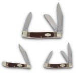 Old Timer Schrade 3-Folder Combo with Saw Cut Handles & Gift Tin