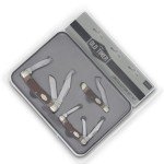 Old Timer Schrade 3-Folder Combo with Saw Cut Handles & Gift Tin