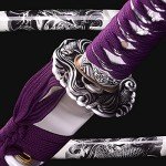 ANATAK Handmade Katana Sword,Japanese Samurai Sword by 1060 Carbon Steel/Damascus Folded Steel/T10 Steel Carbon Steel Clay Tempered,Full Tang,40.5-Inch (Silver Fish-T10)