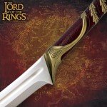 United Cutlery Lord of The Rings High Elven Warrior Sword Replica | Officially Licensed | Silkscreen Wooden Display Plaque | Certificate of Authenticity | 49 3/4" Overall Length