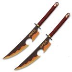Sword fort Handmade Katana Anime Cosplay Sword, Carbon Steel Demon Sword Real Metal-Uzui Tengen