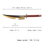 Sword fort Handmade Katana Anime Cosplay Sword, Carbon Steel Demon Sword Real Metal-Uzui Tengen