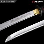 Dejiang Katana Real Samurai Sword, Handmade Japanese Swords Full Tang 1060 Carbon Steel, for Training, Collecting, Dojo, Lovers of Japanese Culture etc. red drogen