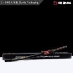 Dejiang Katana Real Samurai Sword, Handmade Japanese Swords Full Tang 1060 Carbon Steel, for Training, Collecting, Dojo, Lovers of Japanese Culture etc. red drogen