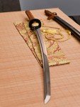 Handmade Katana Damascus Folded Steel Katana Japanese Samurai Sword Groove Full Tang Sharp Sword Home Protection Sword