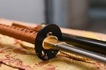 Handmade Katana Damascus Folded Steel Katana Japanese Samurai Sword Groove Full Tang Sharp Sword Home Protection Sword