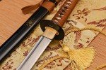 Handmade Katana Damascus Folded Steel Katana Japanese Samurai Sword Groove Full Tang Sharp Sword Home Protection Sword