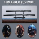 RTCT Katana Sword Polypropylene Training Samurai Sword 2-Piece Set with Display Stand High Intensity Training Plastic Knife Training Japanese Sword Katana,Decoration, Safety, self-Defense, Cosplay