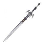 Sword Valley Dark Elf Excalibur - Golden/Silver 107 cm/42.13" - Stainless Steel Blade Hand Forged with Exquisite Details - Cosplay Props Anime Game All-Metal Sword - Suitable for Collection (Silver)