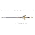Sword Valley Dark Elf Excalibur - Golden/Silver 107 cm/42.13" - Stainless Steel Blade Hand Forged with Exquisite Details - Cosplay Props Anime Game All-Metal Sword - Suitable for Collection (Silver)