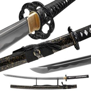 Wuton Real Katana Sword Sharp 40.55inch Samurai Sword Real Full Tang Authentic Japanese Sword Handforged 1060 High Carbon Steels Display Collection Gift