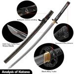 Wuton Real Katana Sword Sharp 40.55inch Samurai Sword Real Full Tang Authentic Japanese Sword Handforged 1060 High Carbon Steels Display Collection Gift