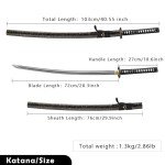 Wuton Real Katana Sword Sharp 40.55inch Samurai Sword Real Full Tang Authentic Japanese Sword Handforged 1060 High Carbon Steels Display Collection Gift