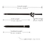 Sword Valley SAO Elucidator - 109 cm/42.9" - Blade Carving Rune Symbols - Carbon Steel Blade - Hand Forged with Exquisite Details - Cosplay Prop Anime Sword- Suitable for Collection