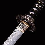 ANATAK Handmade Katana,Japanese Samurai Sword Katana,Damascus Steel,T10 High Carbon Steel Clay Tempered,Full Tang,Razor Sharp,40.5-Inch (Dragon6-Damascus Hammer Back)