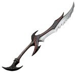 Daedric Sword Skyrim Replica Metal Dark Dagger Demon Warrior Weapon Alloy Handmade Longsword Katana Cosplay Prop Game Gift Silver