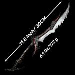 Daedric Sword Skyrim Replica Metal Dark Dagger Demon Warrior Weapon Alloy Handmade Longsword Katana Cosplay Prop Game Gift Silver