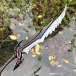 Daedric Sword Skyrim Replica Metal Dark Dagger Demon Warrior Weapon Alloy Handmade Longsword Katana Cosplay Prop Game Gift Silver
