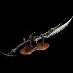 Daedric Sword Skyrim Replica Metal Dark Dagger Demon Warrior Weapon Alloy Handmade Longsword Katana Cosplay Prop Game Gift Silver