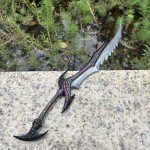 Daedric Sword Skyrim Replica Metal Dark Dagger Demon Warrior Weapon Alloy Handmade Longsword Katana Cosplay Prop Game Gift Silver