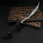 Daedric Sword Skyrim Replica Metal Dark Dagger Demon Warrior Weapon Alloy Handmade Longsword Katana Cosplay Prop Game Gift Silver