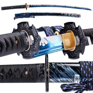 RedBlade-BK Japanese Samurai Katana Sword, 1060 High Carbon Steel Traditional Handmade, Blue Flame Full Tang, High-Performance/Razor-Sharp, Gifts for Men/Boys (HA-8, 28)