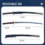 RedBlade-BK Japanese Samurai Katana Sword, 1060 High Carbon Steel Traditional Handmade, Blue Flame Full Tang, High-Performance/Razor-Sharp, Gifts for Men/Boys (HA-8, 28)
