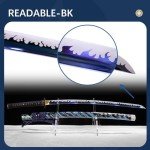 RedBlade-BK Japanese Samurai Katana Sword, 1060 High Carbon Steel Traditional Handmade, Blue Flame Full Tang, High-Performance/Razor-Sharp, Gifts for Men/Boys (HA-8, 28)