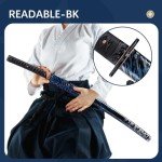 RedBlade-BK Japanese Samurai Katana Sword, 1060 High Carbon Steel Traditional Handmade, Blue Flame Full Tang, High-Performance/Razor-Sharp, Gifts for Men/Boys (HA-8, 28)