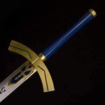 Sword Valley Medieval Knight Stainless Steel Longsword, Oath-Style with Scabbard, Collectible Decor, Full Length 115cm (Yellow & Blue)