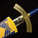 Sword Valley Medieval Knight Stainless Steel Longsword, Oath-Style with Scabbard, Collectible Decor, Full Length 115cm (Yellow & Blue)