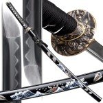 entez Japanese Samurai Sword - Hand Forged T10 High Carbon Steel Katana, Full Tang, Traditional Design - Ideal for Collection