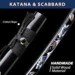 entez Japanese Samurai Sword - Hand Forged T10 High Carbon Steel Katana, Full Tang, Traditional Design - Ideal for Collection