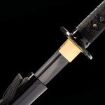 JIHPEN sword, Pure Handmade Samurai Sword, Spring Steel, 41.31.21 inches, Full Tang Sword Set, Sharp, Black Katana