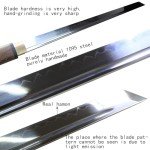Wakizashi Zatoichi Naojian Katana Sword Real 1095 Steel Clay Tempered Japanese Samurai Sword Shirasaya Swords