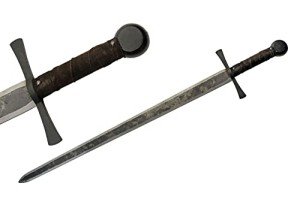 Hand Forged Rustic Broad Sword with Leather Handle