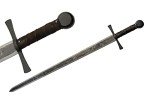Hand Forged Rustic Broad Sword with Leather Handle