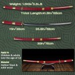 Adust Carbon Steel Zoro Sword, 41 inch Overall, Cosplay Costume Japanese Katana Samurai Sword for Anime Fans, 4 Swords with Display Stand