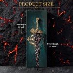 RACEROCKET Eldens Rings Maliketh's Black Blade Sword Model – 11.8-Inch Metal Craft Sword, Peripheral Prop with Display Stand, Action Figure Collectible Toy, Desk Decor, Gift