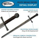 Hand Forged Rustic Broad Sword with Leather Handle