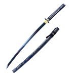Dejiang Katana Real Samurai Sword, Handmade Japanese Swords Full Tang 1060 Carbon Steel, for Training, Collecting, Dojo, Lovers of Japanese Culture etc. Indigo Mistblade