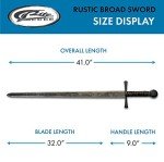 Hand Forged Rustic Broad Sword with Leather Handle